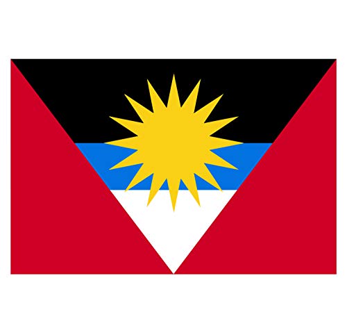 Supstick Lot de 8 Autocollants Stickers Drapeau de Pays Nation Antigua et Barbuda Format 3x2cm