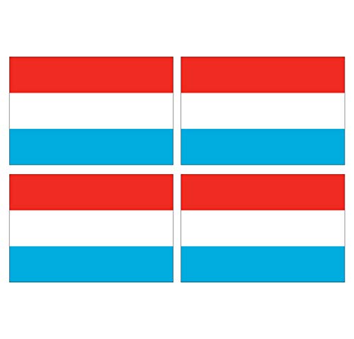 Supstick Lot de 4 Autocollants Stickers Drapeau de Pays Nation Luxembourg Format 12x8cm