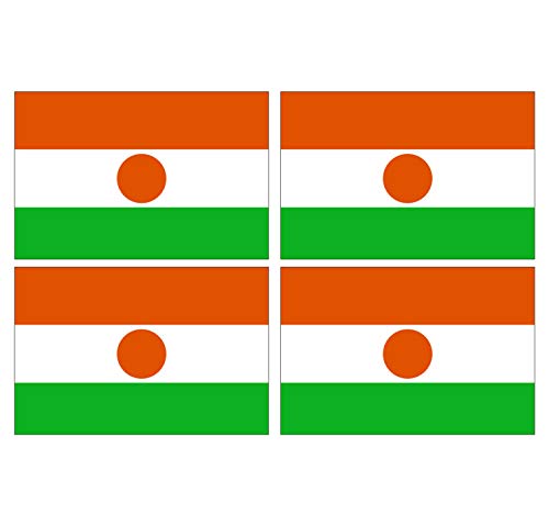 Supstick Lot de 4 Autocollants Stickers Drapeau de Pays Nation Niger Format 6x4cm