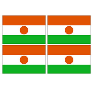 Supstick Lot de 4 Autocollants Stickers Drapeau de Pays Nation Niger Format 6x4cm