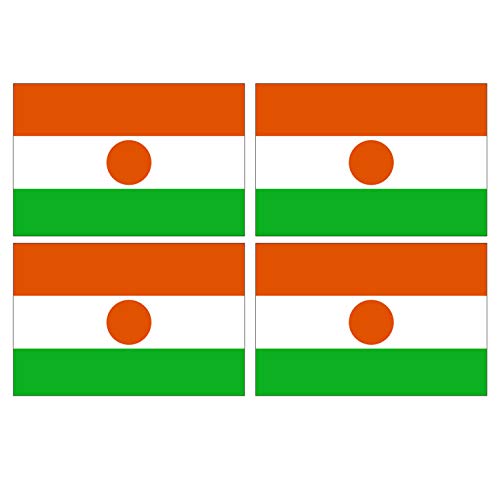 Supstick Lot de 4 Autocollants Stickers Drapeau de Pays Nation Niger Format 12x8cm