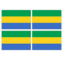 Supstick Lot de 4 Autocollants Stickers Drapeau de Pays Nation Gabon Format 12x8cm