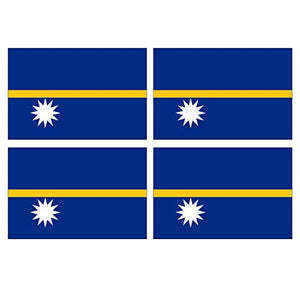 Supstick Lot de 4 Autocollants Stickers Drapeau de Pays Nation Nauru Format 6x4cm