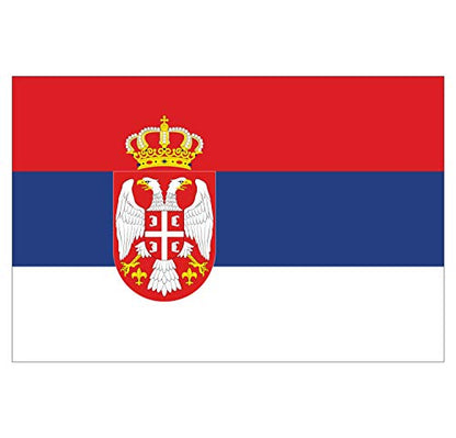 Panneau Rigide Format 18x12cm Drapeau de Pays Nation Serbie épaisseur 3mm