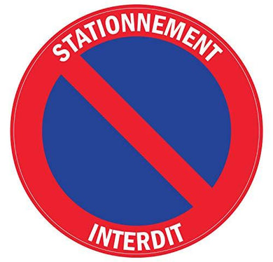 Autocollant stickers interdit de stationner Diamètre 8x8cm - supstick.fr