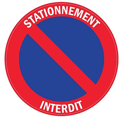 Autocollant stickers interdit de stationner Diamètre 20x20cm - supstick.fr