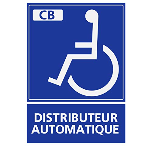 Supstick Autocollants Stickers Handicapé - Personne à mobilité réduite Distributeur Automatique 15x20cm