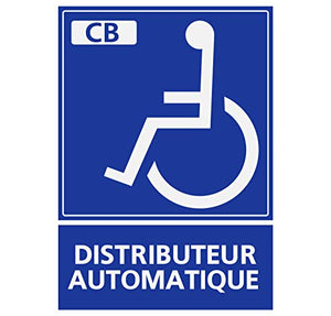 Supstick Autocollants Stickers Handicapé - Personne à mobilité réduite Distributeur Automatique 4,5x6cm