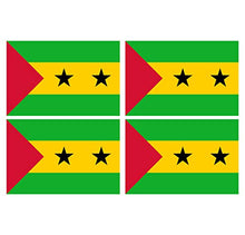 Supstick Lot de 4 Autocollants Stickers Drapeau de Pays Nation ile sao Tome Principe Format 12x8cm