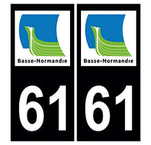 Supstick 2 Stickers Autocollants Plaques Immatriculation Auto Dept 61 Basse Normandie Noir Angles Carrés