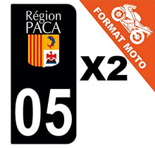 Supstick 2 Stickers Autocollants Plaques Immatriculation Moto Dept 05 Paca Noir 2 Angles Arrondis