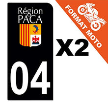 Supstick 2 Stickers Autocollants Plaques Immatriculation Moto Dept 04 Paca Noir 1 Angle Arrondi
