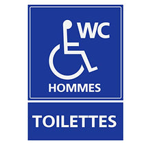 Panneau Rigide Handicapé - Personne à mobilité réduite Toilette WC Hommes 12x16cm épaisseur 3mm