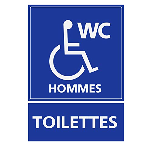 Panneau Rigide Handicapé - Personne à mobilité réduite Toilette WC Hommes 15x20cm épaisseur 3mm