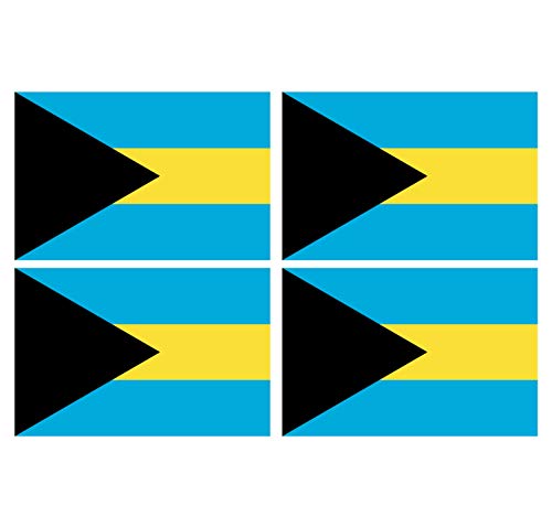 Supstick Lot de 4 Autocollants Stickers Drapeau de Pays Nation Bahamas Format 12x8cm