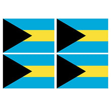 Supstick Lot de 4 Autocollants Stickers Drapeau de Pays Nation Bahamas Format 12x8cm