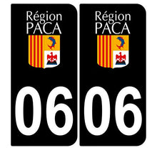 Supstick 2 Stickers Autocollants Plaques Immatriculation Auto Dept 06 Paca Noir Angles Arrondis