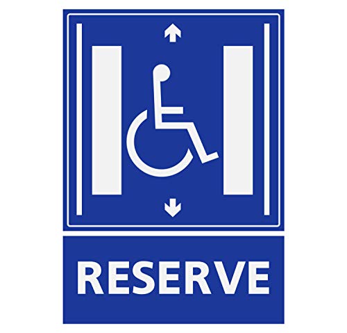 Panneau Rigide Handicapé - Personne à mobilité réduite Ascenseur réservé 12x16cm épaisseur 3mm