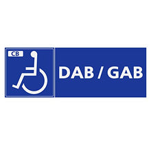 Panneau Rigide Handicapé - Personne à mobilité réduite Distributeur Automatique CB Format rectangulaire 24x8cm épaisseur 3mm