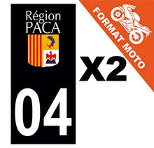 Supstick 2 Stickers Autocollants Plaques Immatriculation Moto Dept 04 Paca Noir Angles Carrés