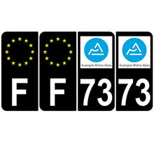 Supstick 4 Stickers Autocollants Plaques Immatriculation Auto Dept 73 Auvergne Rhône Alpes Noir Angles Arrondis