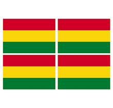 Supstick Lot de 4 Autocollants Stickers Drapeau de Pays Nation Bolivie Format 6x4cm