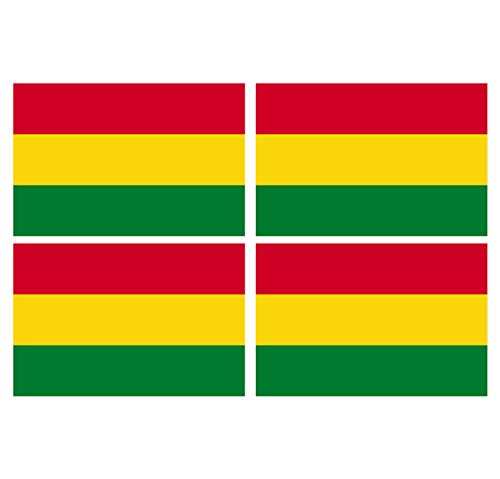 Supstick Lot de 4 Autocollants Stickers Drapeau de Pays Nation Bolivie Format 12x8cm