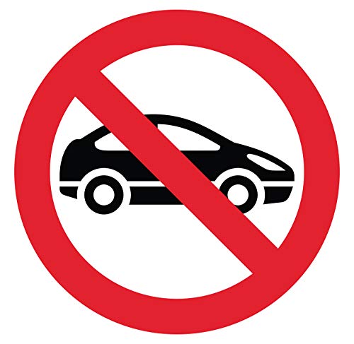 Autocollant Stickers Interdit au Voiture Diamètre 20x20cm