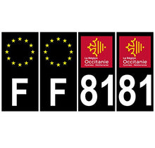 Supstick 4 Stickers Autocollants Plaques Immatriculation Auto Dept 81 Occitanie Noir Angles Carrés