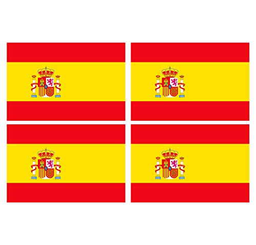 Supstick Lot de 4 Autocollants Stickers Drapeau de Pays Nation Espagne Format 12x8cm