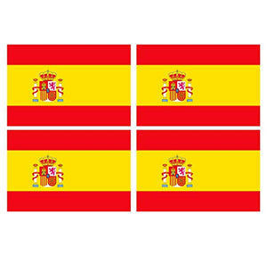 Supstick Lot de 4 Autocollants Stickers Drapeau de Pays Nation Espagne Format 12x8cm