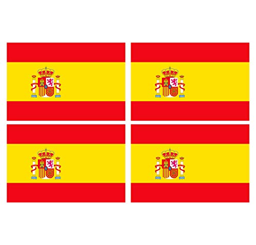 Supstick Lot de 4 Autocollants Stickers Drapeau de Pays Nation Espagne Format 12x8cm