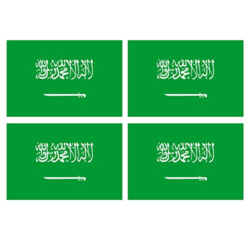 Supstick Lot de 4 Autocollants Stickers Drapeau de Pays Nation Arabie-Saoudite Format 12x8cm