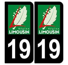 Supstick 2 Stickers Autocollants Plaques Immatriculation Auto Dept 19 Limousin Noir Angles Arrondis