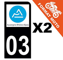Supstick 2 Stickers Autocollants Plaques Immatriculation Moto Dept 03 Auvergne Rhône Alpes Noir 1 Angle Arrondi