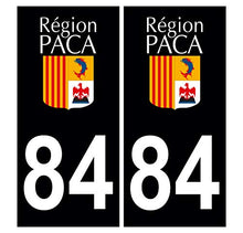 Supstick 2 Stickers Autocollants Plaques Immatriculation Auto Dept 84 Paca Noir Angles Carrés