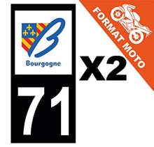 Supstick 2 Stickers Autocollants Plaques Immatriculation Moto Dept 71 Bourgogne Noir Angles Carrés