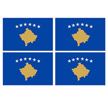 Supstick Lot de 4 Autocollants Stickers Drapeau de Pays Nation Kosovo Format 12x8cm