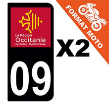 Supstick 2 Stickers Autocollants Plaques Immatriculation Moto Dept 09 Occitanie Noir 2 Angles Arrondis