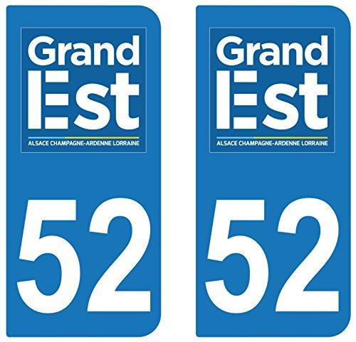 supstick 2 STICKERS AUTOCOLLANT PLAQUE IMMATRICULATION DEPT 52 Grand Est - supstick.fr
