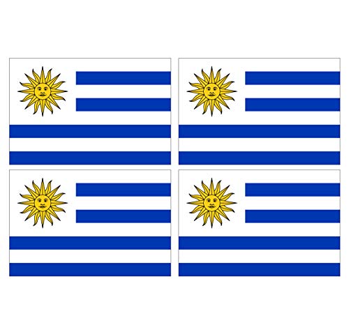 Supstick Lot de 4 Autocollants Stickers Drapeau de Pays Nation Uruguay Format 12x8cm
