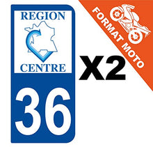 Supstick 2 Stickers Autocollants Plaques Immatriculation Moto Dept 36 Centre Bleu Foncé 2 Angles Arrondis