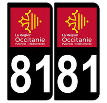 Supstick 2 Stickers Autocollants Plaques Immatriculation Auto Dept 81 Occitanie Noir Angles Arrondis