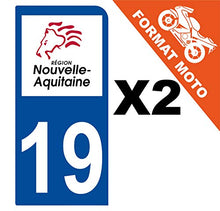 Supstick 2 Stickers Autocollants Plaques Immatriculation Moto Dept 19 Nouvelle Aquitaine Bleu Foncé 1 Angle Arrondi