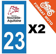 supstick 2 Stickers Autocollant Plaque IMMATRICULATION Moto DEPT 23 Nouvelle-Aquitaine Format rectangulaire - supstick.fr