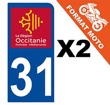 Supstick 2 Stickers Autocollants Plaques Immatriculation Moto Dept 31 Occitanie Bleu Foncé 1 Angle Arrondi