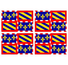Supstick Lot de 4 Autocollants Stickers Drapeau de département région française Bourgogne Format 6x4cm