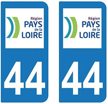 supstick 2 STICKERS AUTOCOLLANT PLAQUE IMMATRICULATION DEPT 44 Région Pays de la Loire - supstick.fr