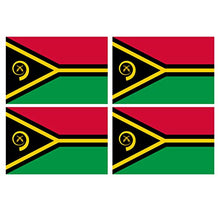 Supstick Lot de 4 Autocollants Stickers Drapeau de Pays Nation Vanuatu Format 12x8cm