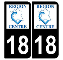 Supstick 2 Stickers Autocollants Plaques Immatriculation Auto Dept 18 Centre Noir Angles Arrondis